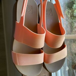 Reef Orange Platform Sandals Modern Minimalist Design